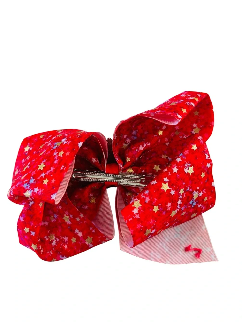 3 Large Like New Jojo Siwa Hair Bows-Pink Star, Holiday Green-Red Ombre & Navy